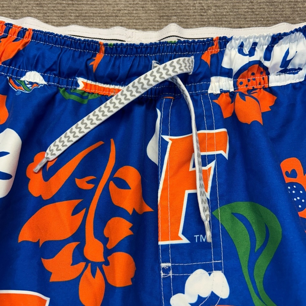 Florida Gators Swim Trunk Short Mens XL Lined Floral Volley AOP Wes and Willy 5" - Picture 2 of 12